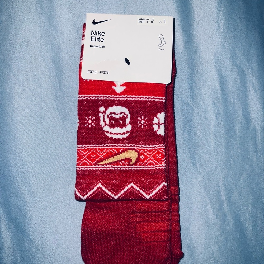 Nike Elite Red Christmas Socks